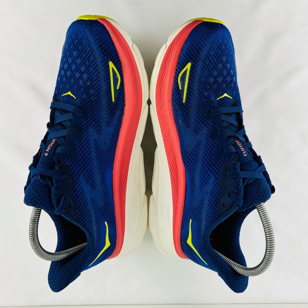 Hoka One One Clifton 9 Women's Size 10B Running Shoes Blue Coral Sneakers - Picture 4 of 11